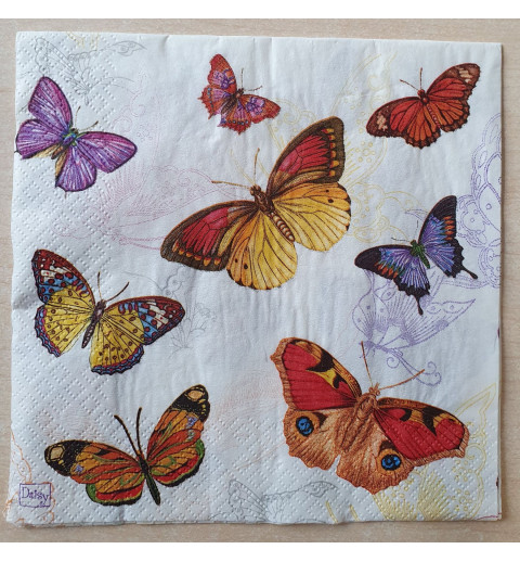 Servietten Schmetterling rot/orange