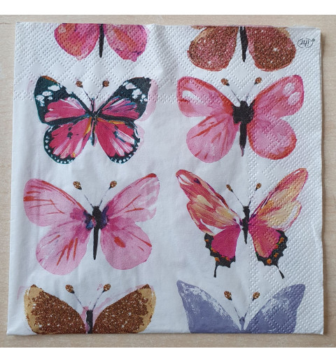 Servietten Schmetterling rosa/pink