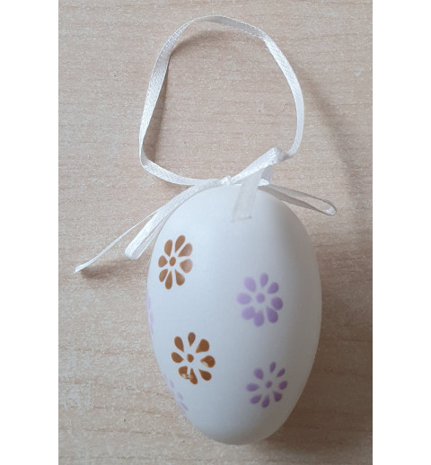 Plastik Ei weiss/Blumen
