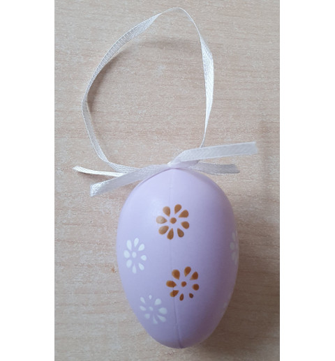 Plastik Ei lila/Blumen