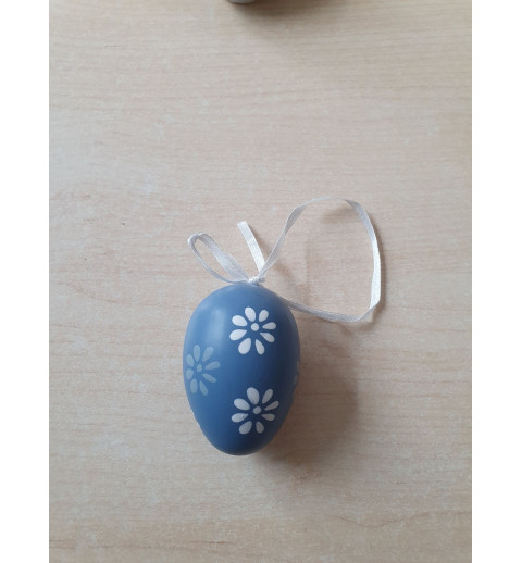 Plastik Ei blau/Blumen