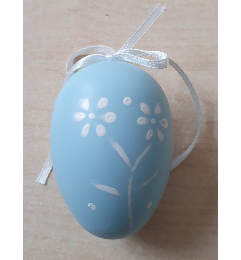 Plastik Ei türkis/Blumen