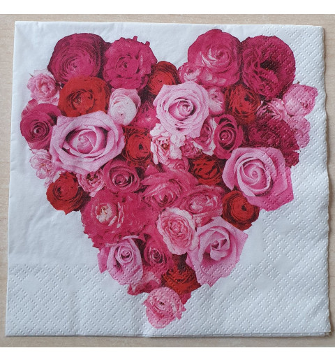 Serviette Rosen Herz
